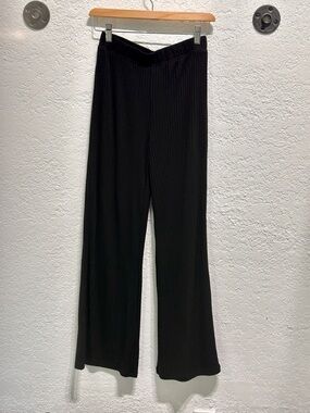 Z Supply Black Ribbed Wide-Leg Pants
